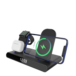 Chargeur sans fil 3in1 15W Fast Charging <span class=keywords><strong>Dock</strong></span> Desktop LED Digital Alarm Clock pour <span class=keywords><strong>Iphone</strong></span> Wireless Charging Stand 2025 Hot Product - Product Image 1