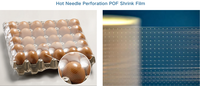 Film rétractable en polyoléfine (POF) à perforation à chaud, calibre 60, qualité alimentaire, rouleau souple pour l'emballage des œufs
