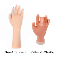 Lootaan outils pour les ongles entraînement des mains en Silicone nouveau doux Nail Art entraînement doigt en caoutchouc véritable main pour les ongles en acrylique