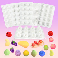 Moule en silicone 3D en gros pour fruits : Framboise, Mûre, Mangue, Citron, Pêche – Idéal pour gâteaux, mousses, glaces, chocolats et desserts français