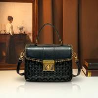 Tas Selempang Wanita Vintage Diamond Quilted Satchel, Tas Bahu Klasik Retro dengan Tutup Atas dan Pegangan, Tas Wanita