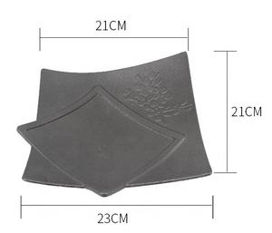 Cast Iron Teppanyaki Steak <strong>Grill</strong> Plate square Plate <strong>Grill</strong> <strong>Pan</strong> - Product Image 5