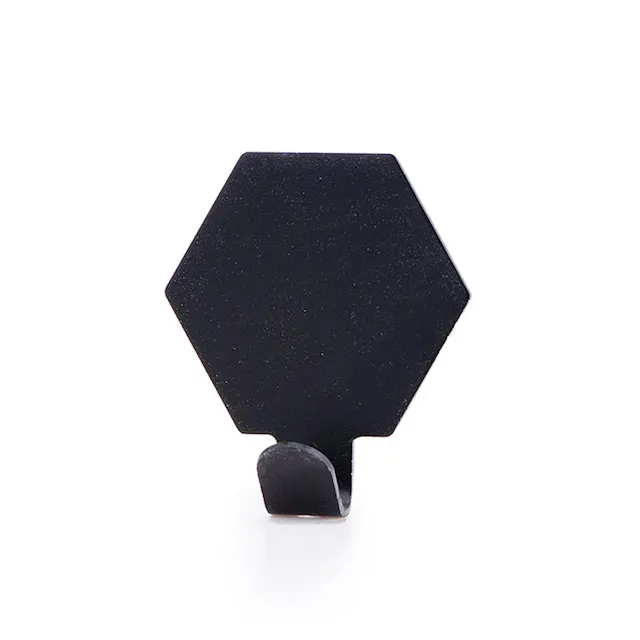 Hook Best Good Sale Black Stainless Steel Towel Hook For Hanging Clothes Hexagon Adhesive Hooks