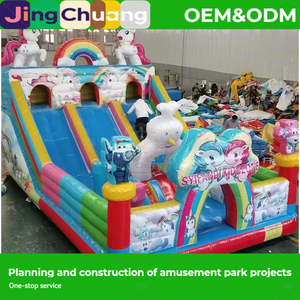 Pequeño Castillo Inflable con Tobogán para Exteriores, Nuevo, para Padres e Hijos, Trampolín Infantil, Equipo de Juegos - Product Image 3