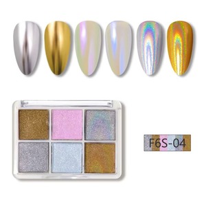 Poudre à ongles effet miroir magique Grids Solid, effet métallique, pigment pailleté chromé, poudre holographique pour décoration des yeux/ongles - Product Image 2