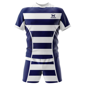 Impression de numéros et de noms disponible en couleurs unies. Uniforme de rugby personnalisable avec votre logo. Tenue d'équipe de rugby pour adultes. - Product Image 1