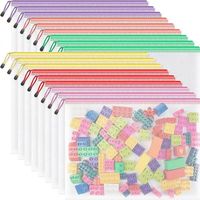 Pochette zippée en maille A6 durable, en PVC |   Sac de rangement pour fournitures de bureau pour étudiants, rangement pour puzzles et jeux de société