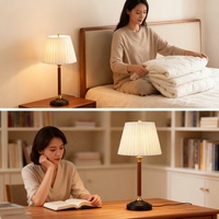 Lampe de table moderne de luxe à LED pour la maison, le restaurant, le bureau, la chambre à coucher, la décoration nordique, avec un revêtement en tissu d'usine