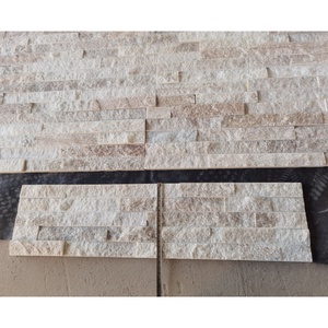 Revêtement mural en pierre empilée naturelle, économique et populaire, couleur blanc doré, pour la décoration extérieure des maisons - Product Image 5