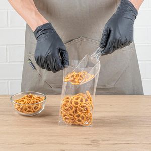Bolsa con fuelle para restaurante, 4x2.3x8 pulgadas, transparente, de plástico apto para alimentos, para almacenar dulces, galletas y palomitas, paquete de 100 unidades - Product Image 5