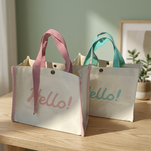 Bohemian Style Canvas <b>Tote</b> Handbag Women <b>Summer</b> Beach Shopping Weekender <b>Bags</b> Button Embroidery Crossbody Messenger Open Thread - Product Image 3