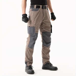 Pantalones DE SEGURIDAD duraderos OEM personalizados para hombre con protección contra las rodillas, pantalones de trabajo multibolsillos ajustados con estilo - Product Image 1