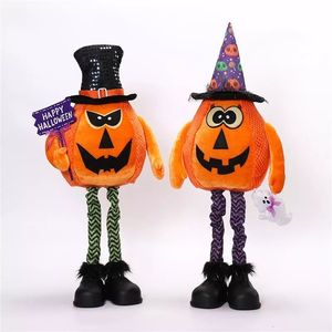 Décoration Citrouille Flexible Mignonne et Effrayante 2 Pièces Corps Torsadable en Peluche pour Enfants Cadeau d'Halloween - Product Image 2