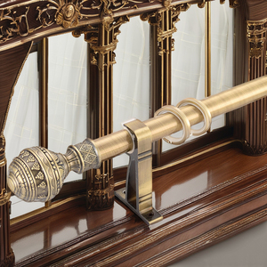 Tringle à rideau simple en laiton antique de 28 mm avec <span class=keywords><strong>accessoires</strong></span>, décoration de fenêtre rustique en acier inoxydable, matériaux en fer et aluminium en stock pour la maison - Product Image 3
