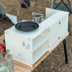 야외 요리 캠핑 피크닉 하이킹 백 접이식 캠핑 스토브 앞 유리 캠핑 버너 보관 선반 - Product Image 6