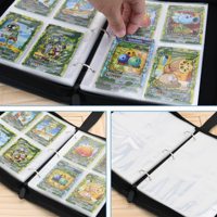 Classeur pour Cartes à Collectionner de Jeu Pokémon, Baseball, Basketball, Football, Porte-Cartes Professionnel 4 Poches avec Étuis