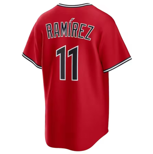 Maillots de baseball américains cousus de haute qualité en gros pour hommes Cleveland 11 Jose Ramirez - Product Image 2