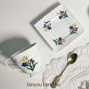 Ensemble tasse et soucoupe à café en céramique classique, portable, capacité 220 ml, pour l'après-midi, restaurant ou usage domestique - Product Image 4