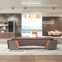 Bureau de direction moderne haut de gamme en bois pour PDG et managers - Couleur et taille personnalisables de luxe