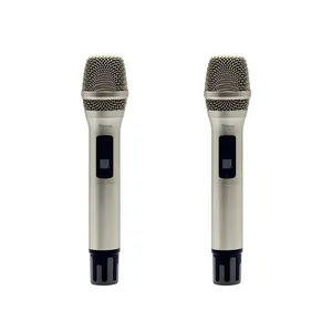 Thinuna UR-200 II doppio microfono dinamico portatile microfono UHF professionale microfono e ricevitore Wireless ricaricabili per KTV