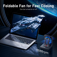 FIDECO M.2 NVME protocole SSD prise en charge hors ligne Clone double baie 20gbps Nvme Docking Cloner avec ventilateur de refroidissement