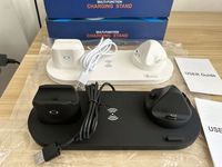 Chargeur sans fil portable 5 en 1 15W pour téléphone, écouteurs TWS, montre connectée