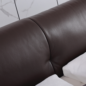 Lit double King Size de luxe Projet d'hôtel Mobilier de chambre à coucher Grand lit rembourré moderne en cuir - Product Image 6