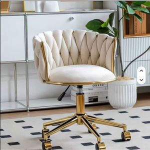 Fauteuil de luxe doré avec accents, design moderne et populaire, idéal pour la maison, le bureau, la loisirs, la salle de maquillage, la chambre à coucher, la salle de dressing et le salon. - Product Image 3