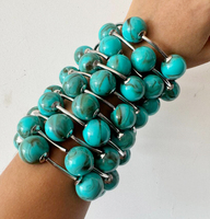 Bracelet pour femme Kaimei 2026, bijoux fantaisie, or 18 carats, minimaliste, épais, en résine, or, bleu, superposé, bulles, blanc, bracelet dodu
