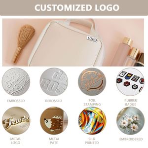 Personalized Foldable Square PU Hanging Travel <b>Makeup</b> <b>Bag</b> Waterproof <b>Large</b> Capacity Toiletry Organizer with Mirror - Product Image 2