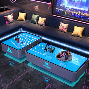 Fabricante Comercial <span class=keywords><strong>Bar</strong></span> Muebles Personalizar Tamaño Logo Discoteca Karaoke Iluminado Acero Inoxidable Vidrio Templado Led Mesa - Product Image 4