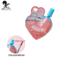 Fabricant de plastique laminé Easy-Tear Heart Special Shape Blush Nozzle Pouch avec brosse et trou