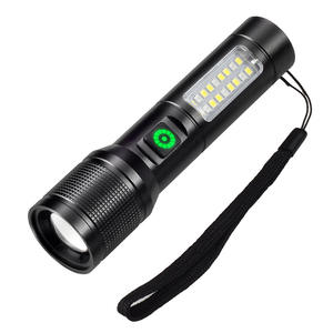 ไฟฉาย LED ลูโอเมน 18650 แบบชาร์จไฟได้แบบพกพาพร้อมไฟด้านข้างแบบ COB ไฟเตือนสีแดง X2 - Product Image 1