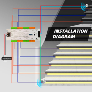 ตัวควบคุมไฟ LED แถบแสงสำหรับบันไดพร้อมเซ็นเซอร์ตรวจจับความเคลื่อนไหวแบบ PIR สำหรับตกแต่งบ้านอัจฉริยะ - Product Image 4