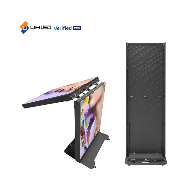 UHLED Indoor LED Poster Display Screen P1.53 P1.86 P2.5 Full Color Foldable Poster Led Display HD Movable Advertising Led Poster