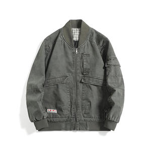 Chaqueta de Hombre Otoño 2025, 100% Algodón Canvas, Resistente a las Arrugas, Cortavientos, Ecológica, Transpirable, Corte Regular, Cuello Mao - Product Image 1