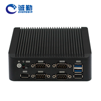 Barato Mini PC Router Dual Lan J4125 J6412 Thin Client PC DDR4 6Com Linux Barebone X86 Fanless Industrial Nano Itx Computer Case
