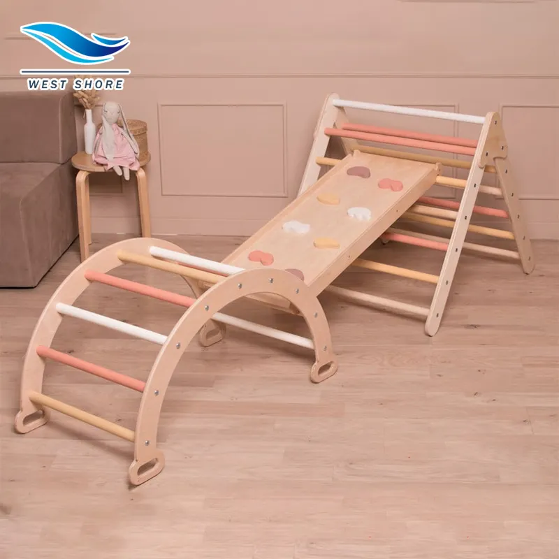 Montessori Pickler Triangle Arch Kletter dreieck Kleinkind Holz Kletter dreieck Leiter Indoor For Kid Climb Frame Sets