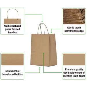 Sacs de courses en papier recyclable avec poignées torsadées, options de logo personnalisé de haute qualité, impression sérigraphique et offset disponibles - Product Image 5