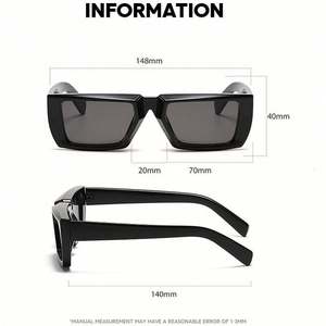 Gafas de Sol Cuadradas Retro Personalizadas al por Mayor para Hombre, Gafas de Sol Rectangulares Punk para Mujer - Product Image 3