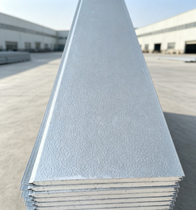 Panneau sandwich en PU gravé en métal à motif gris gaufré, ignifuge et étanche, pour mur extérieur, entrepôt, chambre froide, atelier, usine - Product Image 1