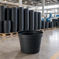 Pot de fleurs noir de 25 gallons, grand format, écologique et durable, pour grands arbres, vente en gros, emballage en vrac, restaurants, jardin domestique