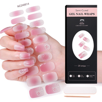 Enveloppes d'ongles en gel semi-durci personnalisées, motif marguerite, paillettes dégradées, pois, nude, violet, non toxiques, longue tenue, pour salon