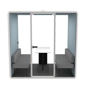 Portable <b>Soundproof</b> Office Booth 4 Person Meeting Pod Modular Acoustic Cabin with Glass Door for Open Workspace Privacy - Product Image 4