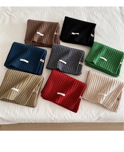 Bufanda de Lana 100% Tejida para Mujer, Diseño de Canalé Vertical, Color Sólido, Cálida, Suave, para el Invierno, para Viajes y Uso Diario - Product Image 6