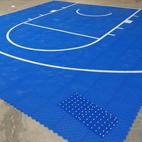 Sistema de Losetas Encajables Portátiles para Canchas de Baloncesto al Aire Libre, Material Plástico PP, Personalizables para Patios Traseros, 3x3, en Venta