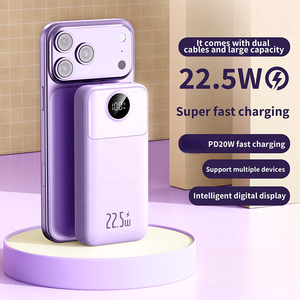 Nuevas baterías portátiles CCC de 20000 mAh de alta capacidad con batería de polímero de litio, pantalla LED, carga rápida micro USB, tipo C, doble USB, OEM - Product Image 3