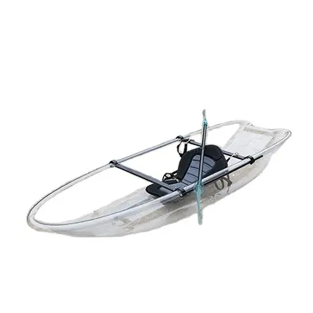 Único barco canoa caiaque PC claro Transparente com barra de equilíbrio remo remos barco