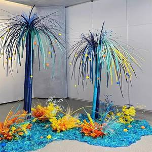 Décoration Florale Moderne Faite Main en Bambou Teint et Osier pour Mariage, Salon, DIY, Tressée, Diverses Couleurs, Modélisation <span class=keywords><strong>de</strong></span> Fond - Product Image 4