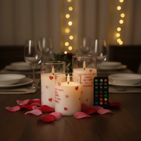 Ensemble de bougies LED rechargeables par USB avec plaque de charge, télécommande, lumière de bougie décorative, veilleuses dans une ambiance de Noël